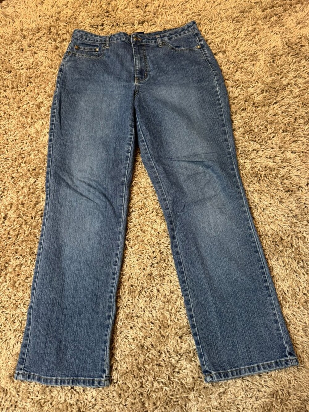 Vintage Y2K LA Blues Jeans Size 12 Blue Denim Mid Rise Stretch Bootcut Waist 30"